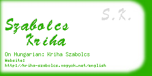 szabolcs kriha business card